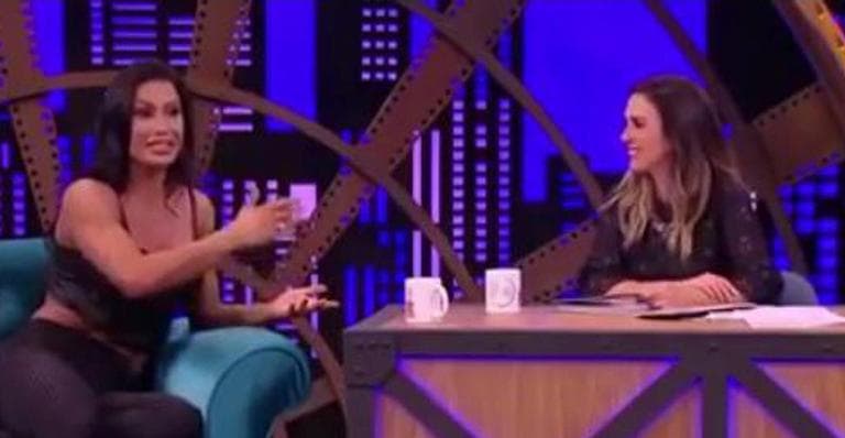 Tatá Werneck recebe esposa de Belo e causa ao criticar cantor durante programa