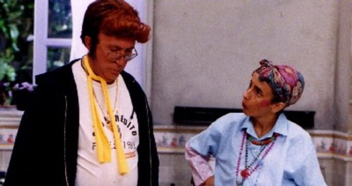 Gorete Milagres contracenou com Moacyr Franco em Ô... Coitado! (Foto: Reprodução) Gorete Milagres contracenou com Moacyr Franco em Ô... Coitado! (Foto: Reprodução)