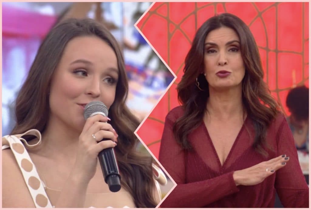 Larissa Manoela participa do Encontro, fala desenfreadamente e é detonada por público: "Para de falar"