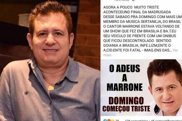 Notícia da morte de Marrone cai como uma bomba e deixa país sem acreditar (Foto: Reprodução/ Facebook) Notícia da morte de Marrone cai como uma bomba e deixa país sem acreditar (Foto: Reprodução/ Facebook)