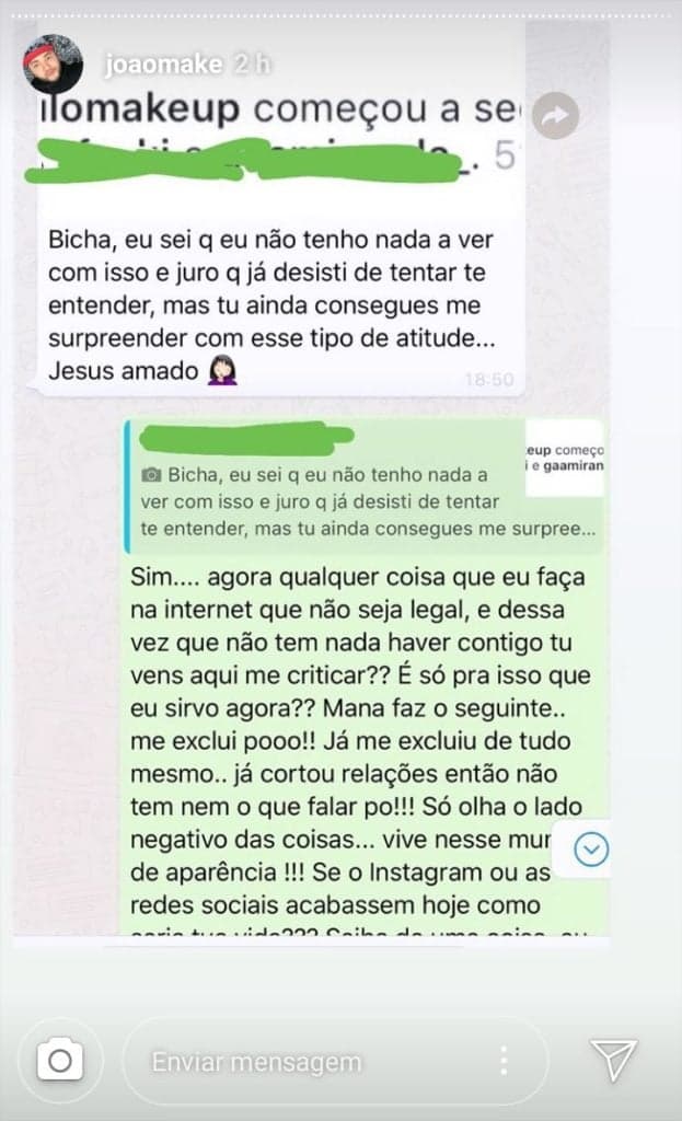 Maquiador expõe conversa com Vivian Amorim (Foto Reprodução) Maquiador expõe conversa com Vivian Amorim (Foto Reprodução)
