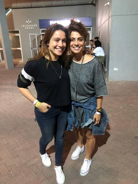 Fernanda Gentil e Priscila Montadon foram ao show de Sandy e Júnior (Foto: Extra)