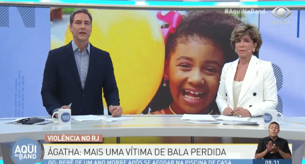 Lacombe e Poppovic discutem ao vivo na Band por conta de caso de menina morta no Rio de Janeiro
