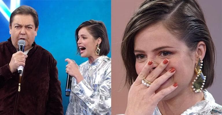 Agatha Moreira esquece Rodrigo Simas e recorda ex-amor ao vivo no Domingão do Faustão