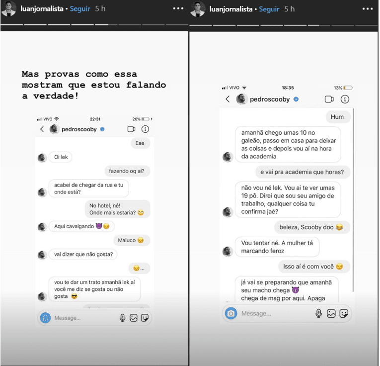 Supostas conversas entre e jornalista (Foto: Reprodução)