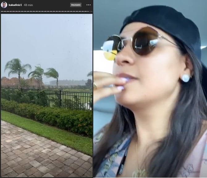 Simone vive momentos de horror com chegada de furacão em sua casa nos EUA: 'Vou começar a orar'