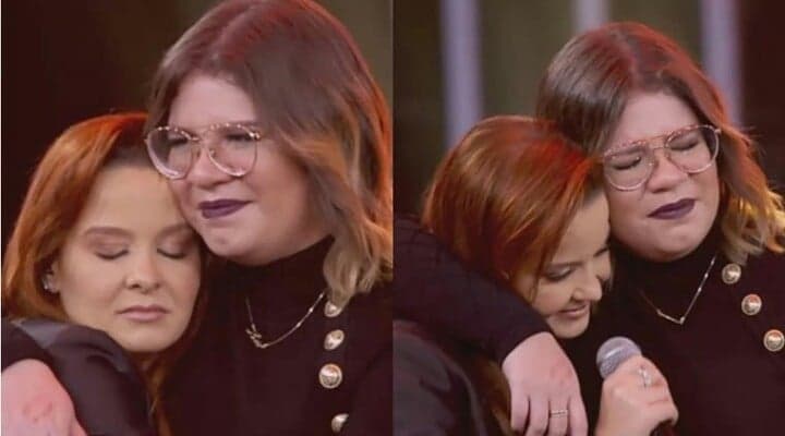 Marília Mendonça, em meio a primeira gravidez, cai no choro em programa e recebe homenagem de Maiara e Maraisa