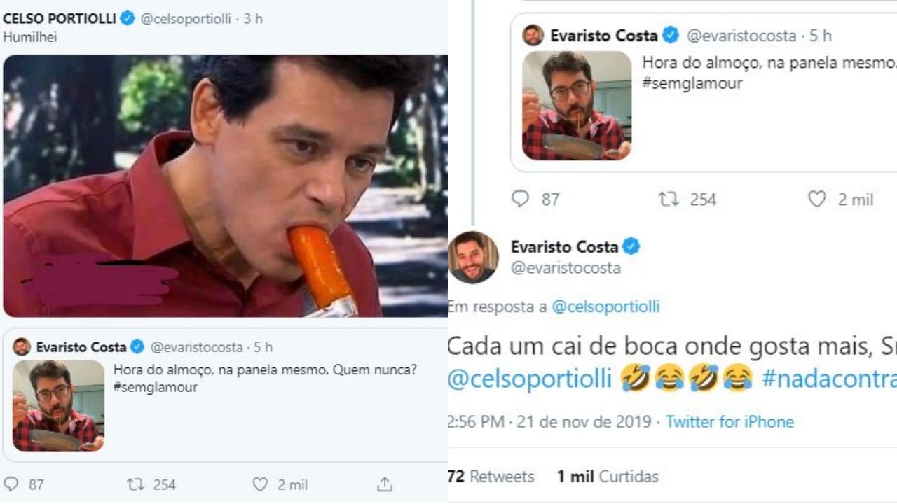 Celso Portiolli e Evaristo Costa fizeram a alegria do público nas redes sociais (Foto: Reprodução/Twitter) Celso Portiolli e Evaristo Costa fizeram a alegria do público nas redes sociais (Foto: Reprodução/Twitter)