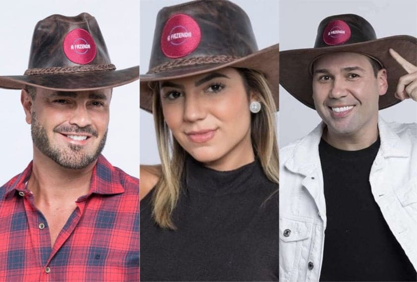 Rodrigo Phavanello, Hariany Almeida e Viny Vieira se enfrentam na Roça de A Fazenda da Record TV (Foto: Montagem/TV Foco) Rodrigo Phavanello, Hariany Almeida e Viny Vieira se enfrentam na Roça de A Fazenda da Record TV (Foto: Montagem/TV Foco)