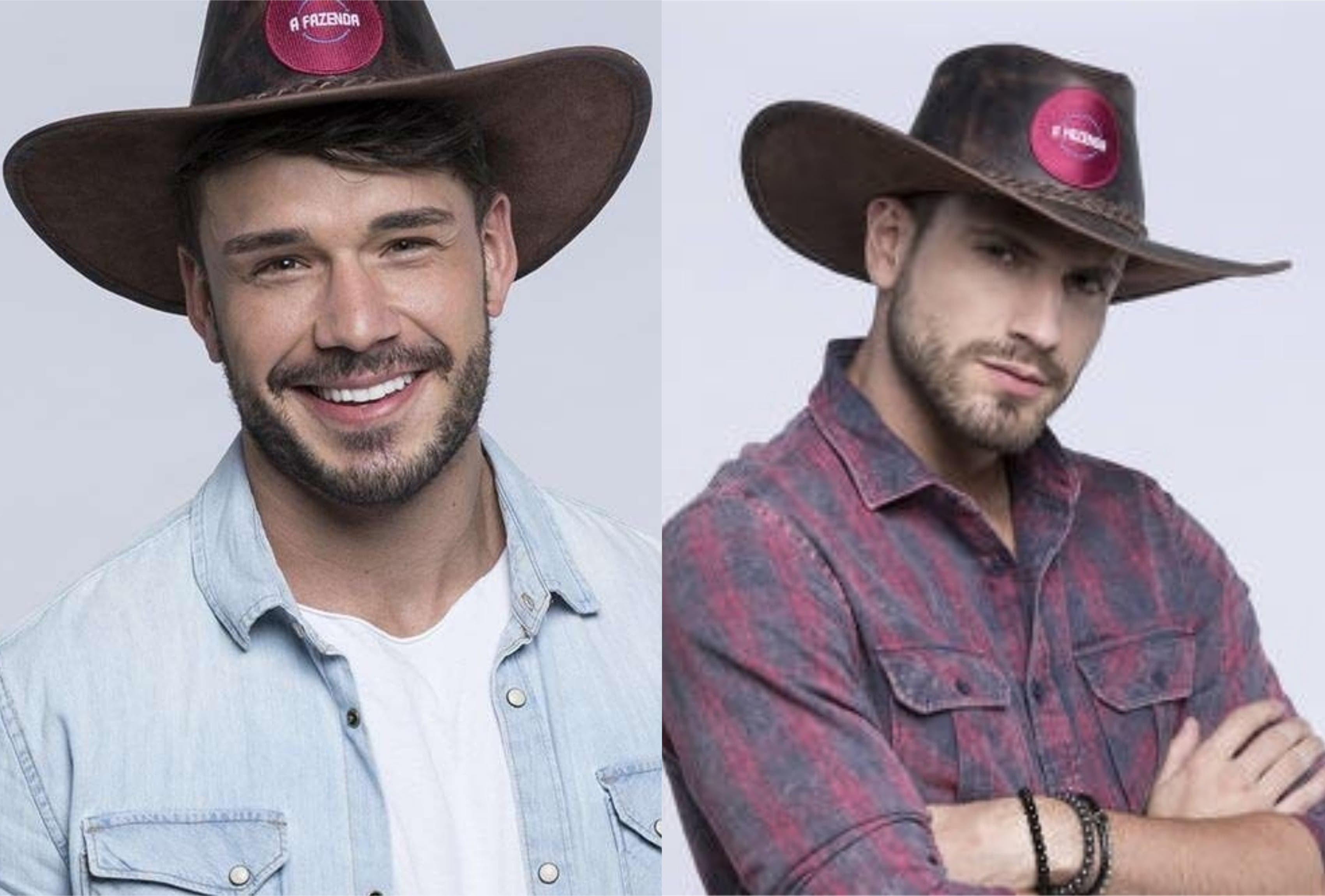 Lucas Viana e Guilherme Leão se enfrentam na Roça de A Fazenda 11 da Record (Montagem: TV Foco) Lucas Viana e Guilherme Leão se enfrentam na Roça de A Fazenda 11 da Record (Montagem: TV Foco)