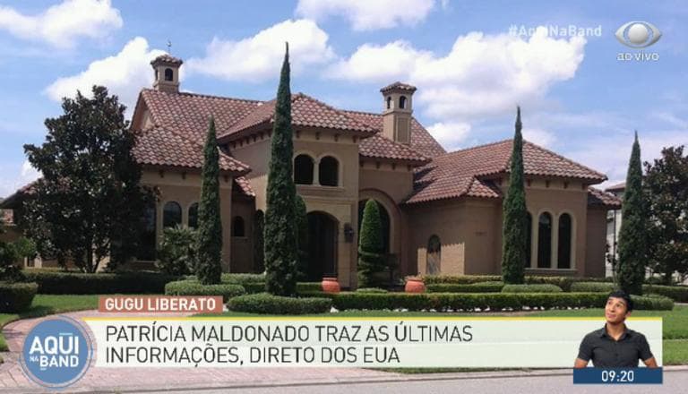 Mansão onde Gugu Liberato sofreu acidente nos Estados Unidos (Foto: Reprodução/Band)  