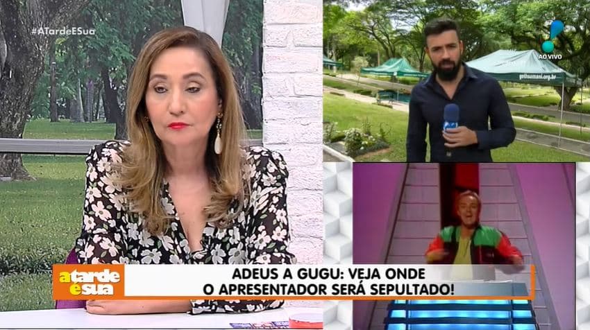 Sonia Abrão e Bruno Tálamo mostram a cova de Gugu (Foto: Reprodução/YouTube)