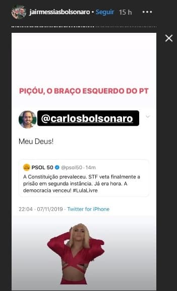Bolsonaro usou GIF de Pabllo Vittar em suas redes sociais Bolsonaro usou GIF de Pabllo Vittar em suas redes sociais