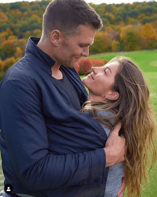 Foto em que Gisele Bünchen chama Tom Brady de "cobertor" (Foto: Reprodução)