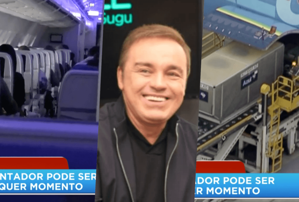 Record "invade" avião com corpo de Gugu, mostra imagens de dentro e flagra atitude de arrepiar de funcionário