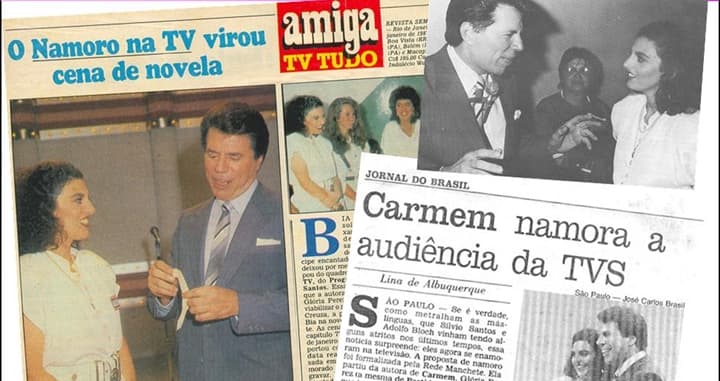 Participação de Silvio Santos na novela ganhou destaque em revista e jornais da época. (Foto: Reprodução/O Baú do Silvio/Blog Bia Sion) Participação de Silvio Santos na novela ganhou destaque em revista e jornais da época. (Foto: Reprodução/O Baú do Silvio/Blog Bia Sion)