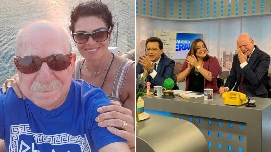 Renato Lombardi chora com depoimento da namorada durante o programa da Record TV Balanço Geral apresentado por Geraldo Luís e com a presença da jornalista Fabíola Reipert (Foto: Record) Renato Lombardi chora com depoimento da namorada durante o programa da Record TV Balanço Geral apresentado por Geraldo Luís e com a presença da jornalista Fabíola Reipert (Foto: Record)
