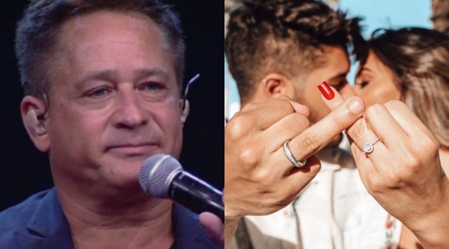 Filho de Leonardo anuncia casamento com bailarina do Faustão e cantor é questionado: "Será que nesse ele vai?"