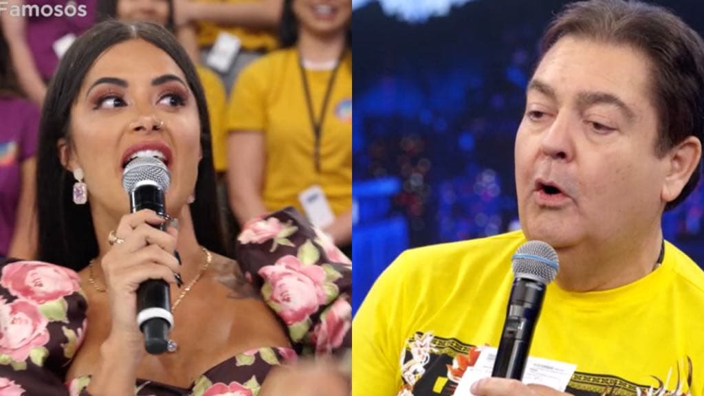 Faustão coloca Aline Riscado na fogueira e pergunta sobre seu relacionamento com Gabigol (Montagem: TV Foco) Faustão coloca Aline Riscado na fogueira e pergunta sobre seu relacionamento com Gabigol (Montagem: TV Foco)