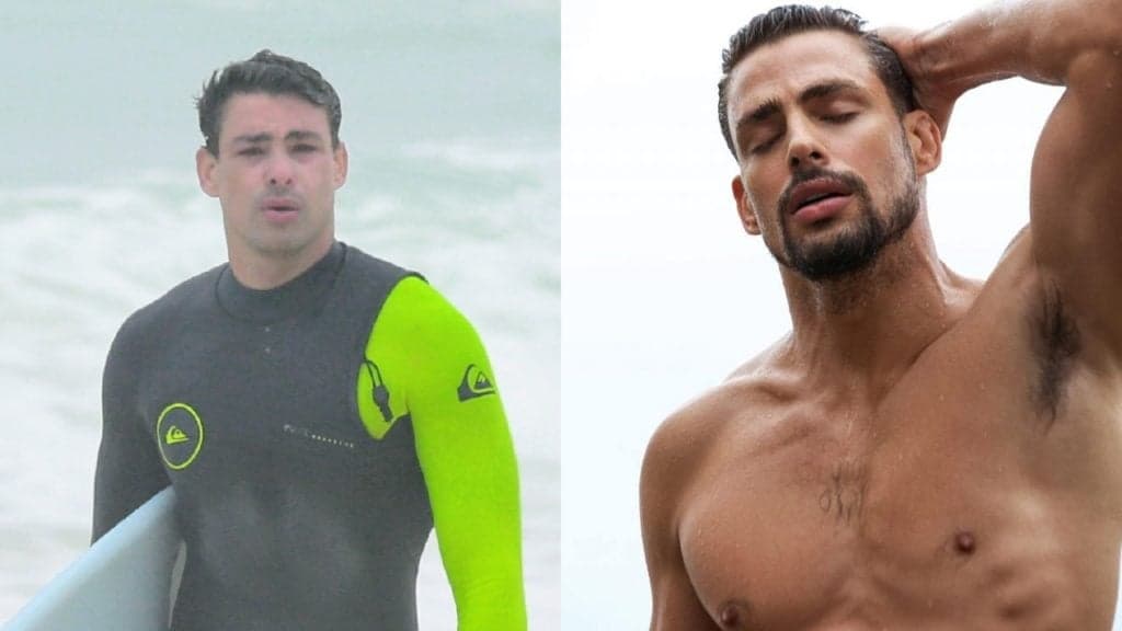 Cauã Reymond aperta roupa de surfe no limite e volume que aparece provoca verdadeiro choque