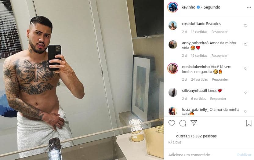 Kevinho publica foto de toalha Kevinho publica foto de toalha