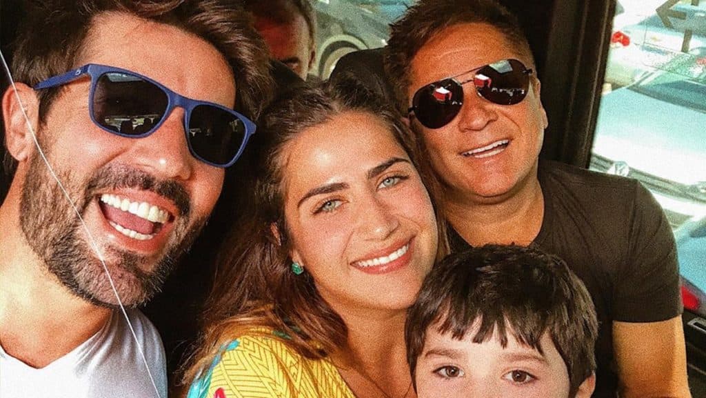 Leonardo se reencontra com Jéssica Costa, Sandro Pedroso e Noah