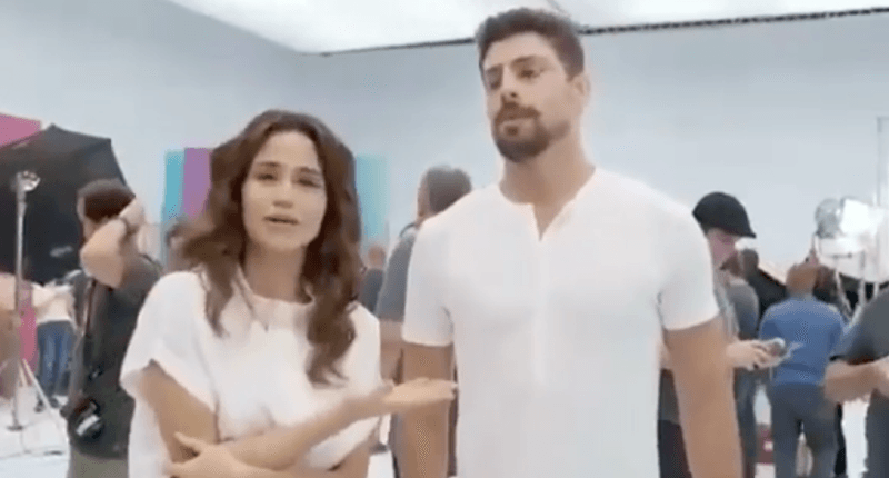 Nanda Costa se atrapalha em vinheta de Fim de Ano na Globo e culpa Cauã Reymond: "não conseguia me concentrar"