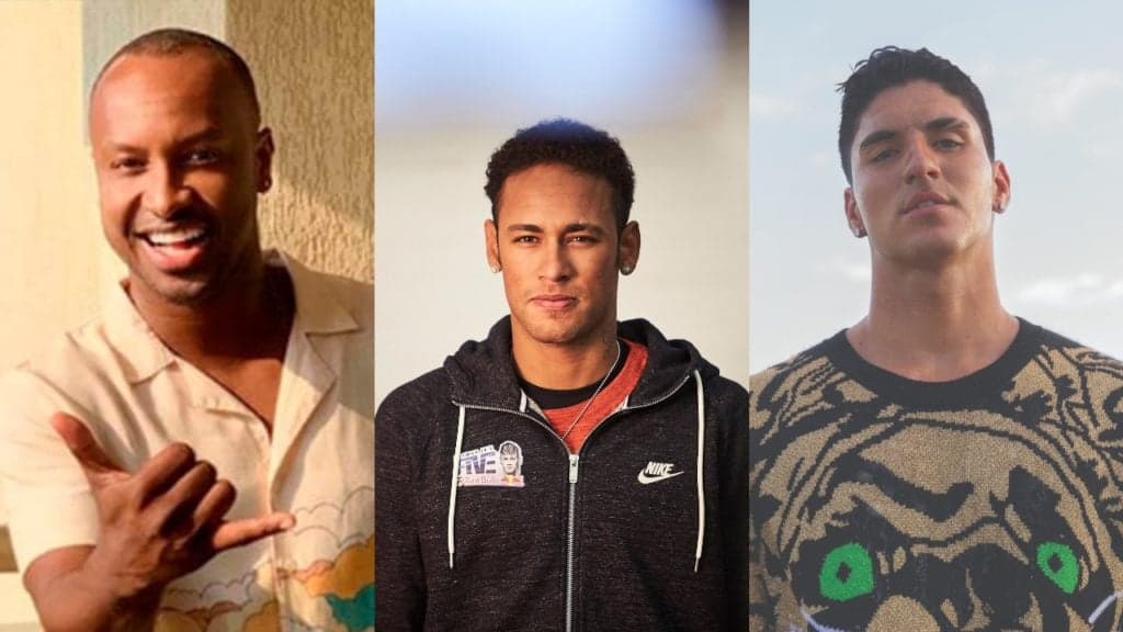 Neymar, Gabriel Medina e Thiaguinho são vistos em noitada e flagras são divulgados