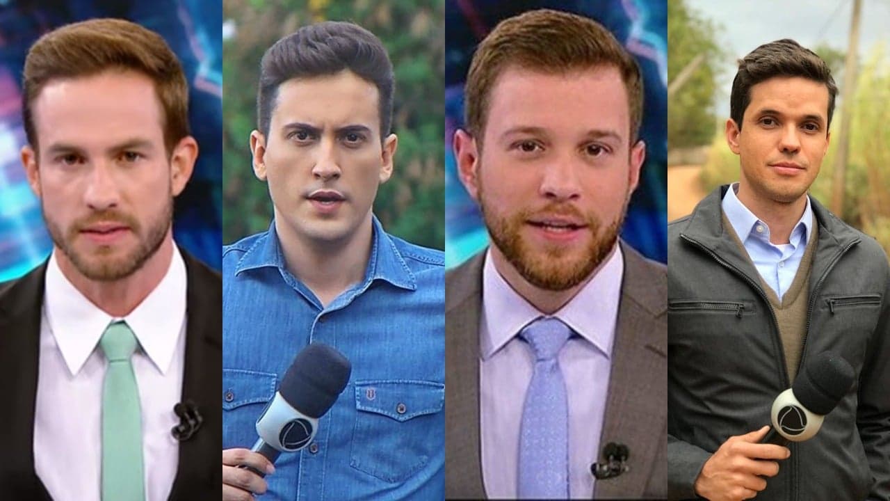 Daniel Adjuto, Tarcis Duarte, Cassius Zeilmann e Leonardo Lara (Foto: Reprodução/SBT/Instagram/Montagem TV Foco) repórteres repórter Record
