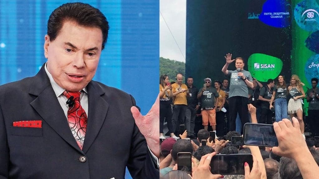 Silvio Santos faz aparição surpresa em festa do SBT, sobe no palco e faz discurso comovente
