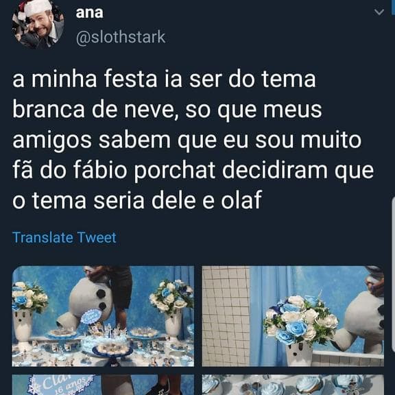 Fábio Porchat foi tema de festa de aniversário de fã junto de personagem da Disney e encantou os internautas (Foto: Reprodução)