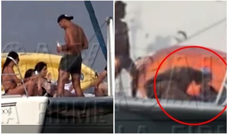 Traição! Jogador de futebol casado é visto aos beijos com outra mulher em iate e imagens do momento viralizam