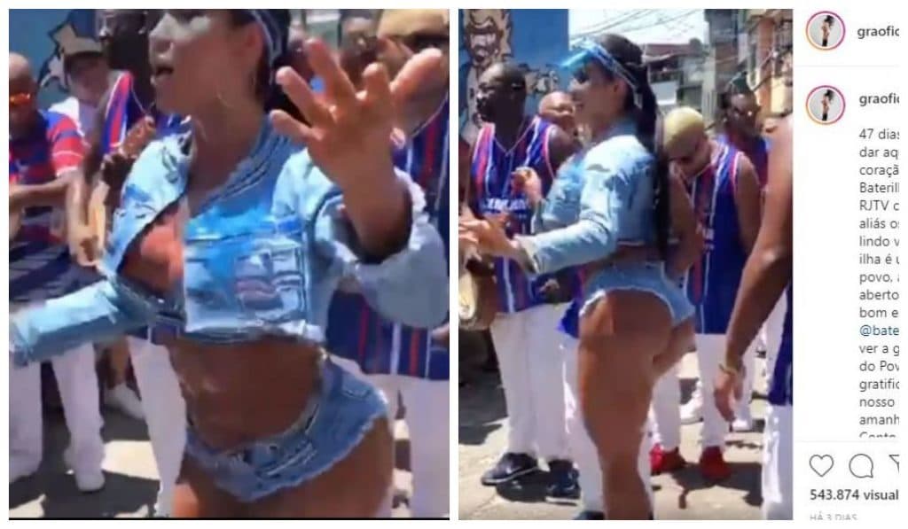 Gracyanne Barbosa surge com short minúsculo e causa intriga por conta de mamilos escapando: "Como cabe"