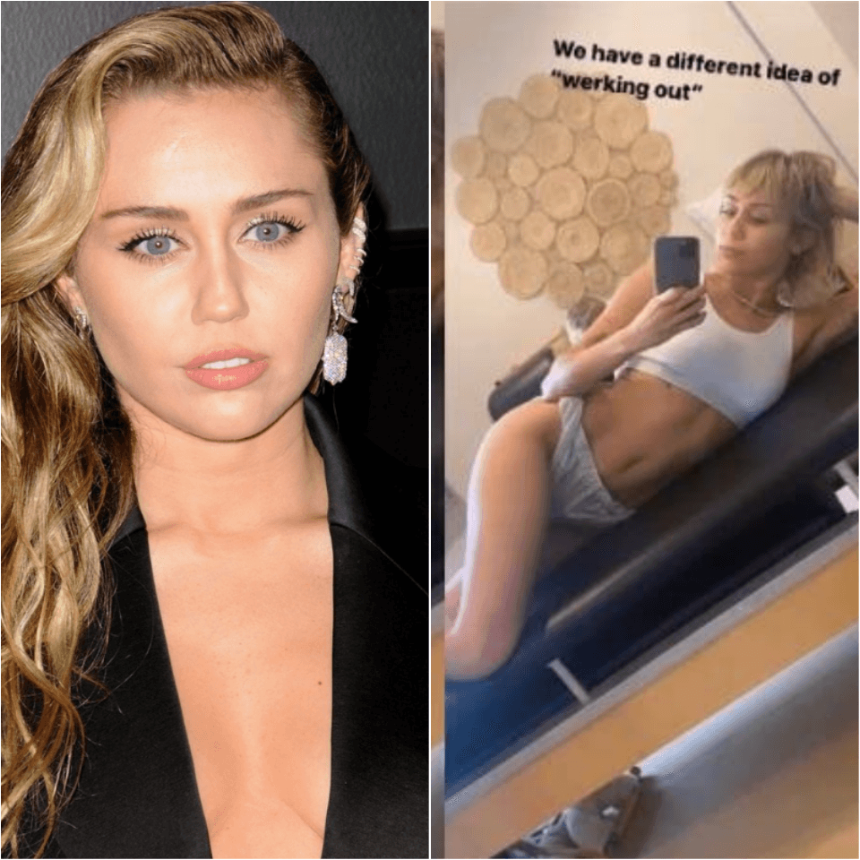Ousada! Sem sutiã, Miley Cyrus aparece na academia com o namorado: "Nós temos ideias diferentes de se exercitar"