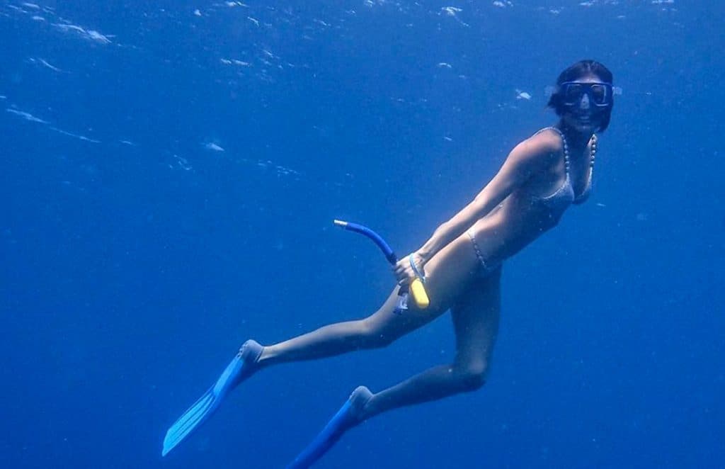 Agatha Moreira em mergulho nas Ilhas Maldivas (Reprodução)