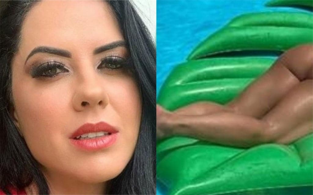 Marquinha tá ok? Namorada de Zezé di Camargo surge com peça fio-dental e empina o bumbum em banho