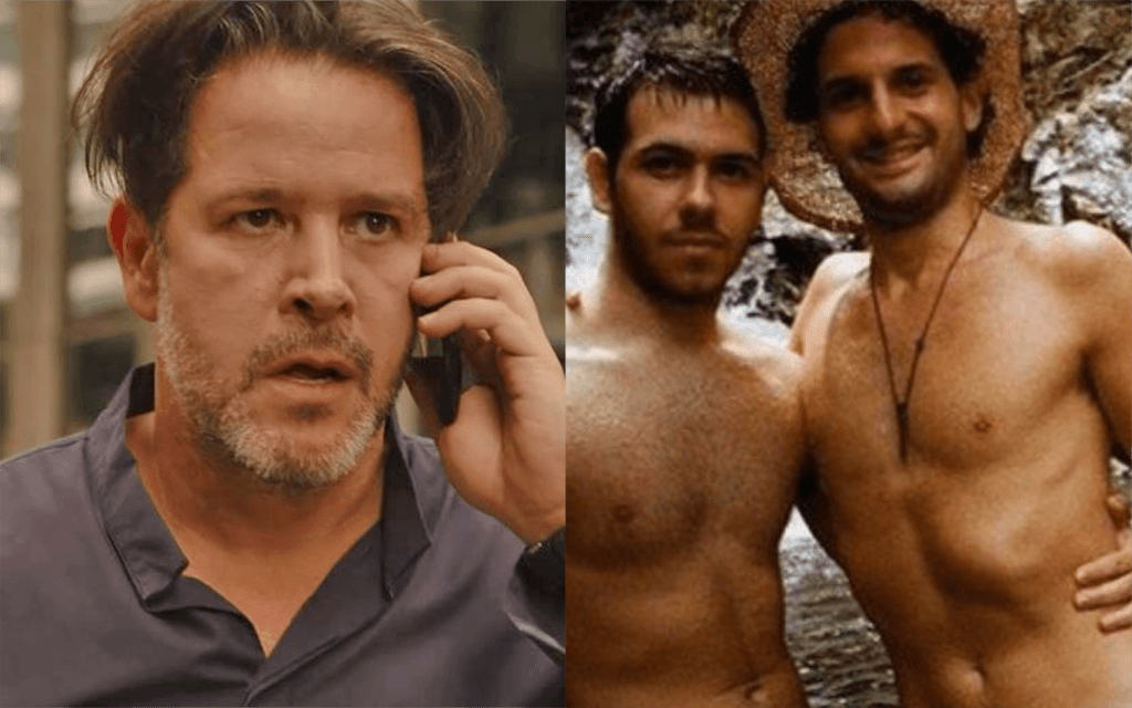 Antonio Benício, filho de Murilo Benício, surge sem camisa em cachoeira ao lado de outro rapaz e ele admite: "casalzão"