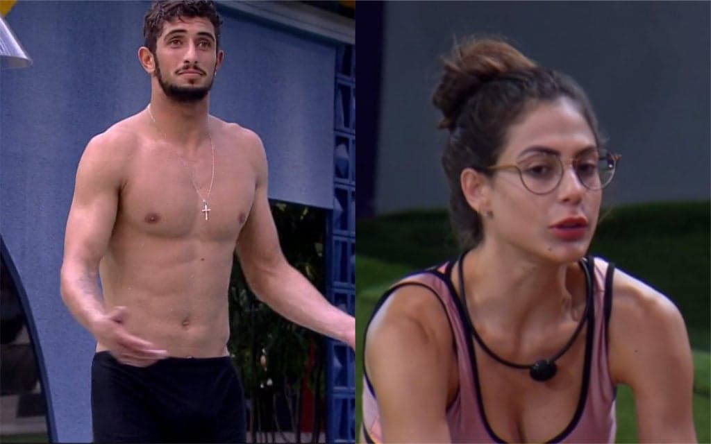 BBB20: Lucas Chumbo perde a noção, critica corpo de Mari e diz que vai prendê-la em casa para fazer ela engordar
