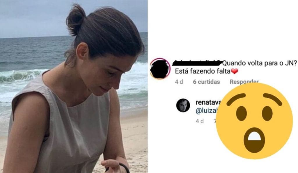 De férias, Renata Vasconcellos é questionada sobre quando volta ao JN e dá resposta estranha