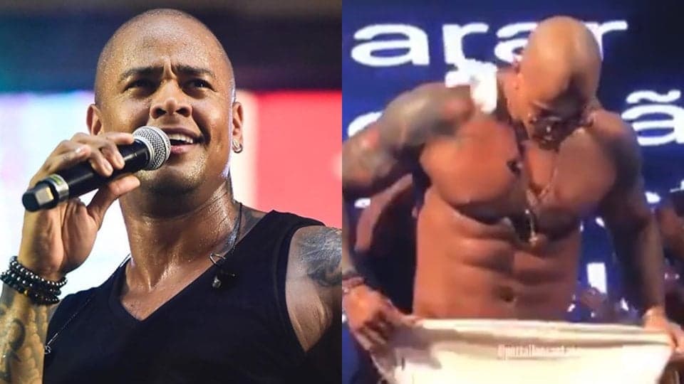 Léo Santana arranca roupa no palco e leva público ao delírio ao exibir corpo suado: "Gente, é tudo grande mesmo!"