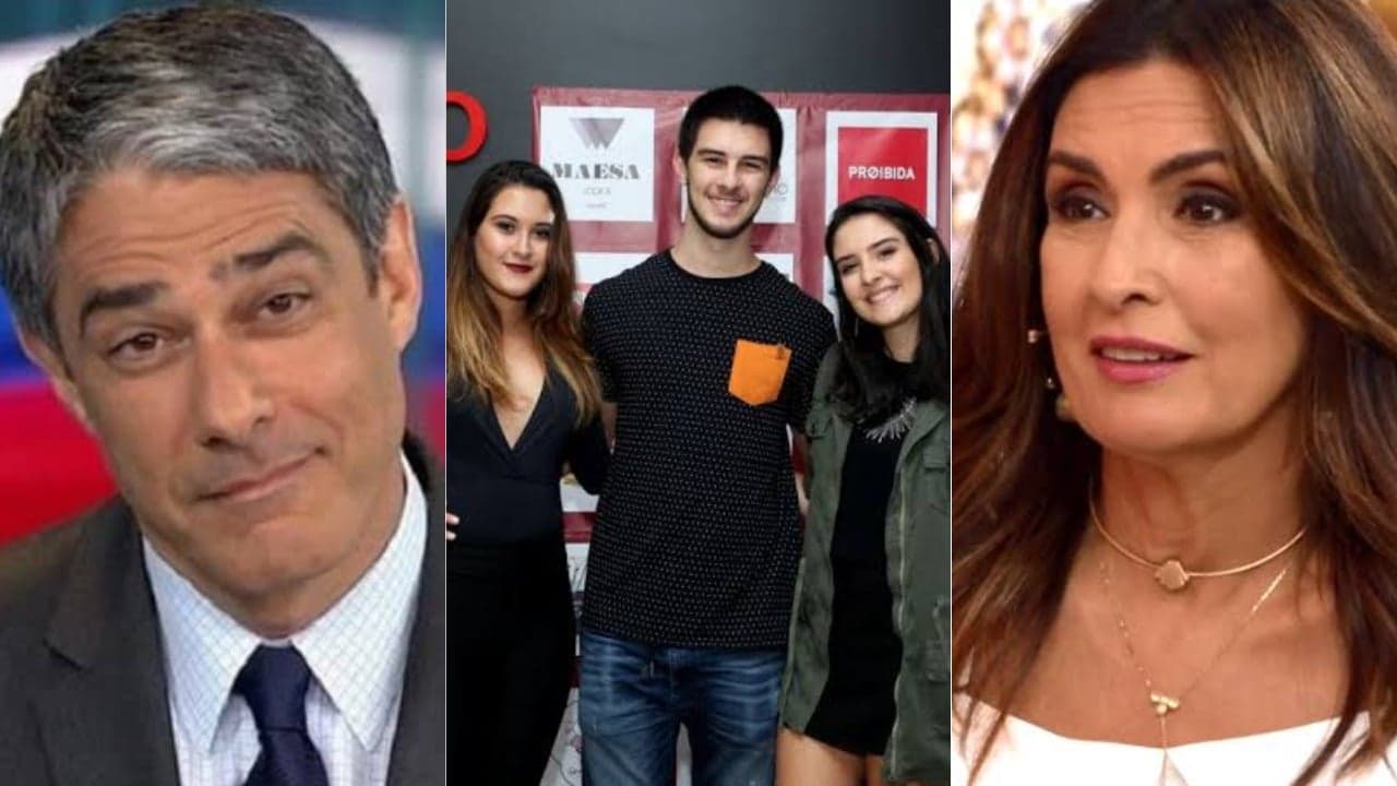 William Bonner e seus filhos com Fátima Bernardes (Foto: Reprodução/TV Globo/AgNews/Montagem TV Foco)