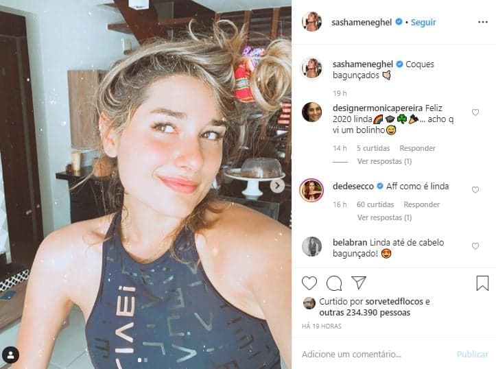 Sasha Meneghel recebe elogios após publicar foto com cabelo bagunçado (Foto: Reprodução/Instagram) Sasha Meneghel recebe elogios após publicar foto com cabelo bagunçado (Foto: Reprodução/Instagram)