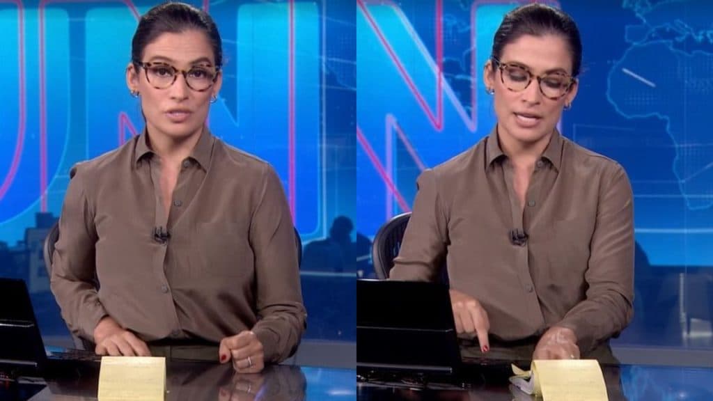 Renata Vasconcellos é chamada às pressas no estúdio do JN para dar notícia de emergência