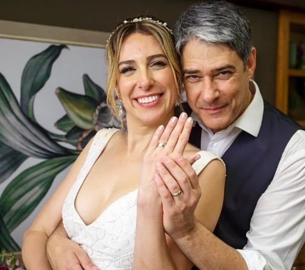 Perfil na internet divulgou clique raro do casamento de William Bonner e Natasha Dantas (Reprodução)