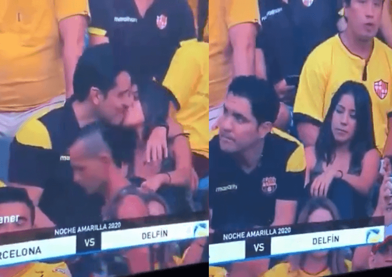 Homem é flagrado ao vivo traindo a esposa durante partida de futebol e situação vem à tona; veja o vídeo