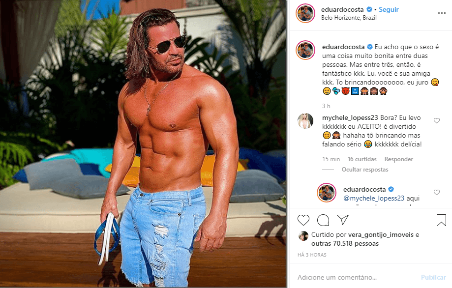 Eduardo Costa propôs sexo a três a suas seguidoras (Foto: Reprodução/ Instagram) Eduardo Costa propôs sexo a três a suas seguidoras (Foto: Reprodução/ Instagram)