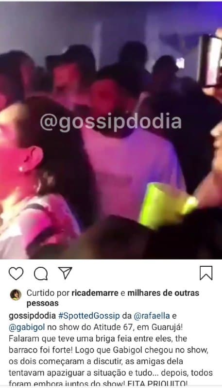 Gabigol e Rafaella Santos discutiram durante festa (Foto: Reprodução/ Instagram) Gabigol e Rafaella Santos discutiram durante festa (Foto: Reprodução/ Instagram)