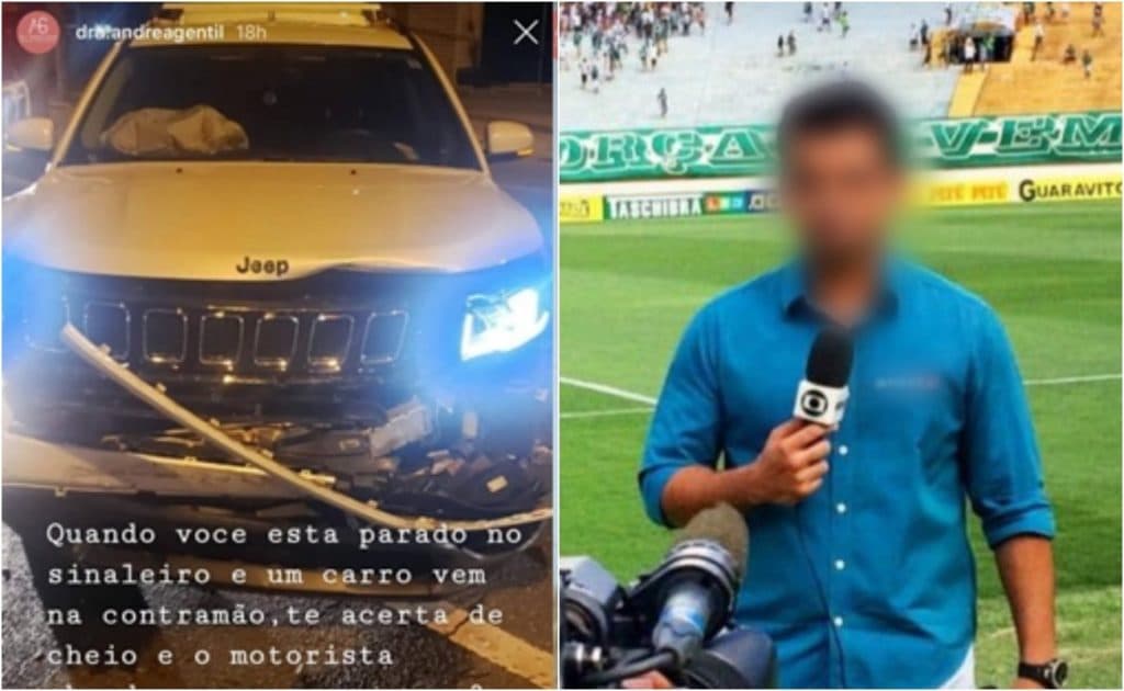 Apresentador da Globo foge após bater de frente em carro com mulher e crianças na contramão: "Saiu correndo"