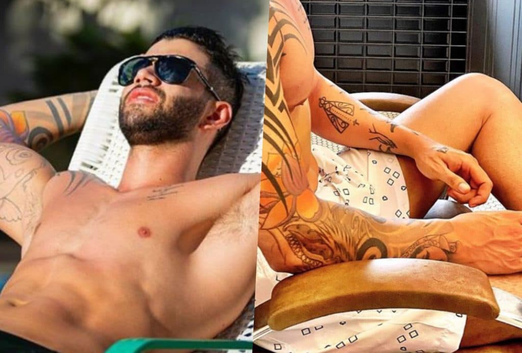 Transformado! Gusttavo Lima surge irreconhecível, deixa esposa incrédula e só de calção provoca