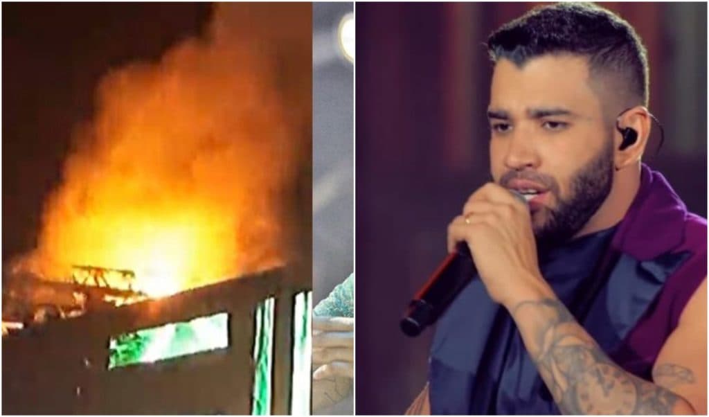 Palco com show de Gusttavo Lima pega fogo e pânico toma conta